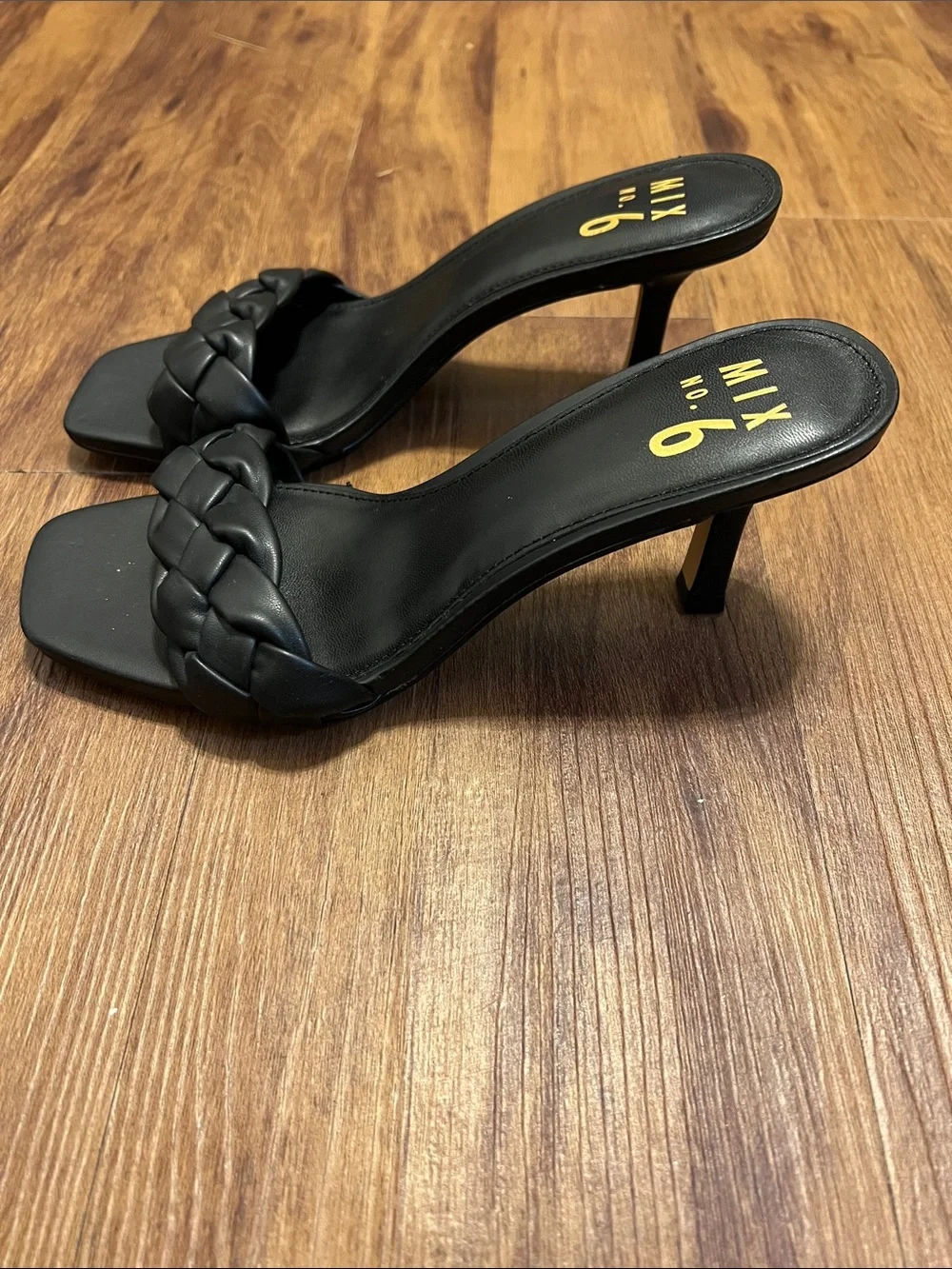 Mix No. 6 Black Braided Slide Mules